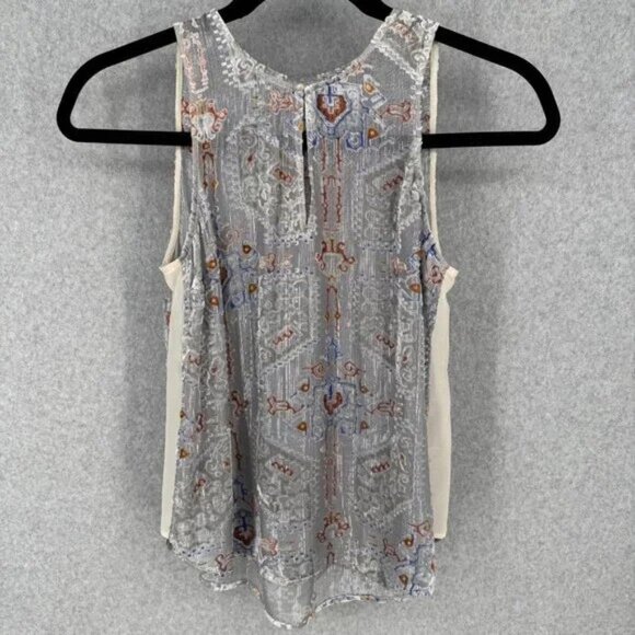Anthropologie Tops - Anthropologie HD in Paris Orains Velvet Burnout Tank Top Size S Silk Blend Gray